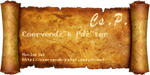 Cservenák Péter névjegykártya