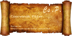 Cservenák Péter névjegykártya